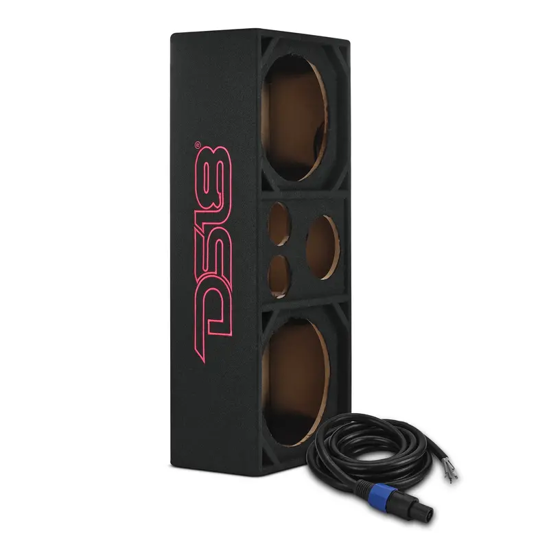 Ds18 Ported Enclosure 2X 12In Mids 2X 3.6In Tweeters & 1 X 5.7In Horn Diffuser -Black Carpet 1