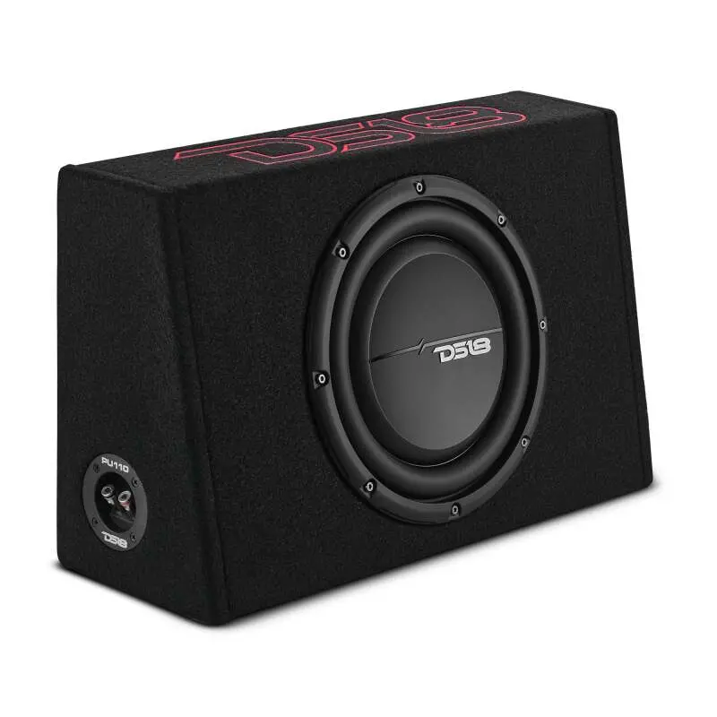 Ds18 Single 10In Shallow Enclosure W/ Subwoofer 350 Watts Rms Sealed Black Carpet 1
