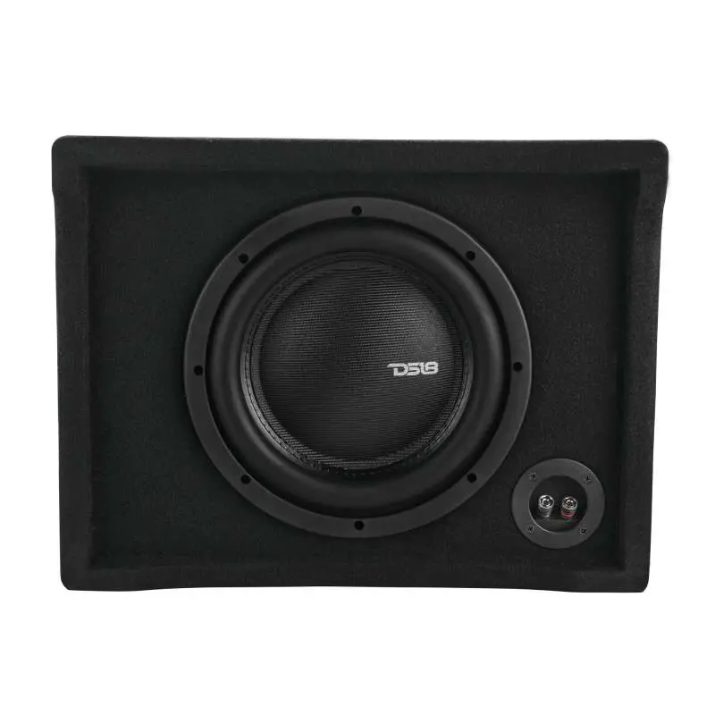Ds18 Single 10In Shallow Subwoofer And Enclosure 600 Watts Rms Downfiring Sealed Black Carpet 1