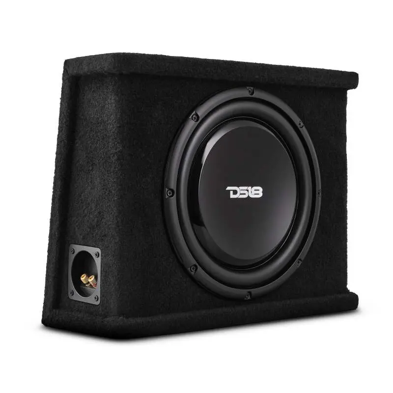 Ds18 Single 12In Shallow Subwoofer And Enclosure 350 Watts Rms Sealed Black Carpet 1