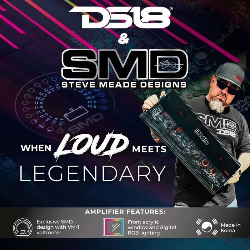Ds18 Steave Meade Colab 4-Channel Amp Class A/B 2X600/4Ohm Bridge 4 X 300/2Ohm 4X200/4Ohm Watts Led 1