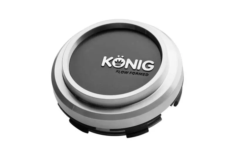 Konig Flow Formed Pop-In Center Cap - Heliogram/Neoform - Silver W/ Black Face 1
