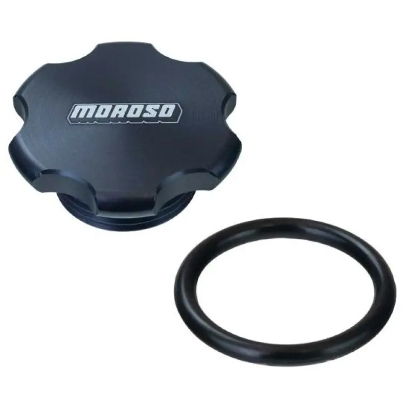 Moroso 1 1/4In-12 Thread Aluminum Filler Cap Kit - Black Anodized 1