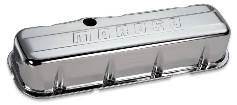 Moroso Chevrolet Big Block Valve Cover - W/Baffle - Stamped Steel Chrome Plated - Pair 1