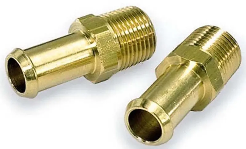 Moroso Fuel Hose Fitting - 3/8In Npt To 3/8In Hose - Brass - Single 1