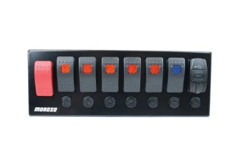 Moroso Switch Panel Rocker Led W/Usb & Breakers Roll Cage 1