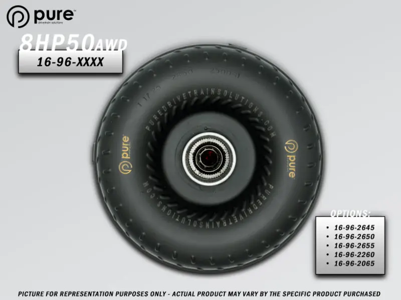 Pure Drivetrain 8Hp50 High Performance Billet Race Torque Converter - 26/50 Stator - Awd 1