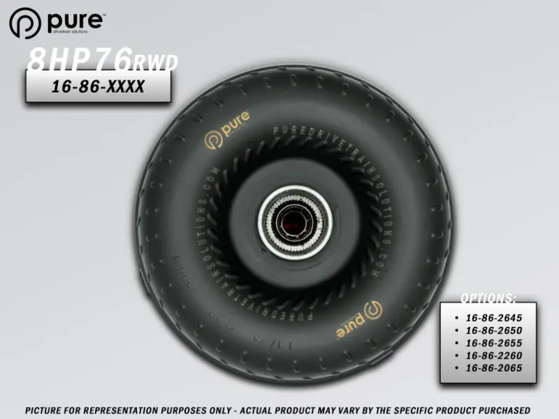 Pure Drivetrain 8Hp76 High Performance Billet Race Torque Converter - 26/50 Stator - Rwd 1