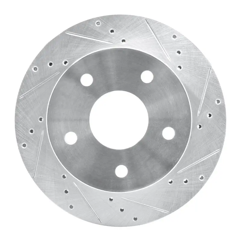 R1 00-01 Dodge Ram 1500 Pickup Front Right Drilled & Slotted Silver Brake Rotor 1