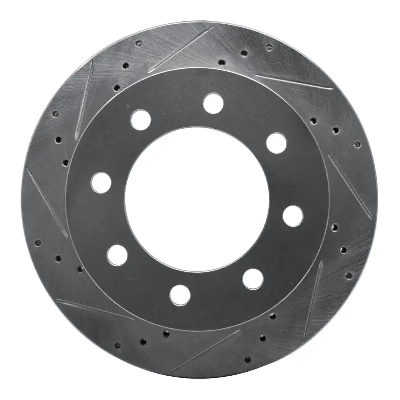 R1 00-02 Dodge Ram 3500 Front Left Drilled & Slotted Silver Brake Rotor 1