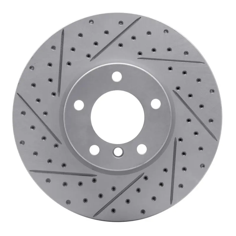 R1 00-03 Bmw 530I Front Left Drilled & Slotted Geo-Carbon Rotor 1