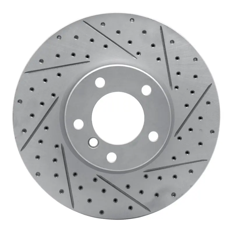 R1 00-03 Bmw 530I Front Right Drilled & Slotted Geo-Carbon Rotor 1