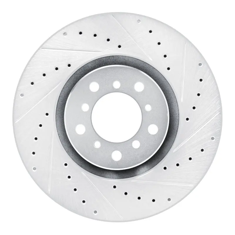 R1 00-03 Bmw M5 Left Front Drilled & Slotted Silver Brake Rotor 1