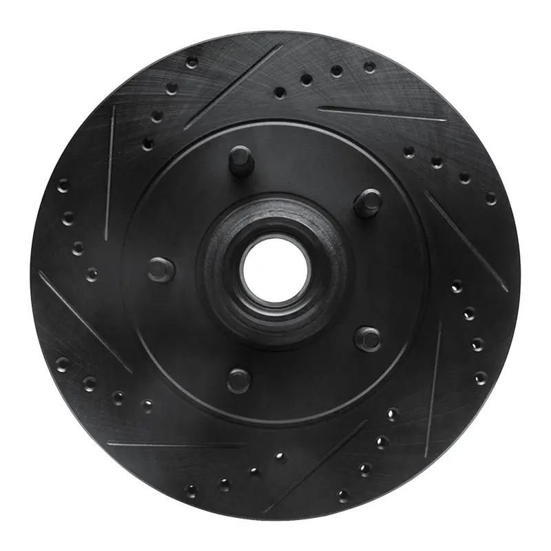 R1 00-04 Ford F-150 Rwd Front Left Drilled & Slotted Black Brake Rotor 1