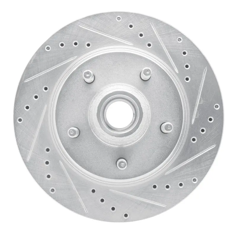 R1 00-04 Ford F-150 Rwd Front Right Drilled & Slotted Silver Brake Rotor 1