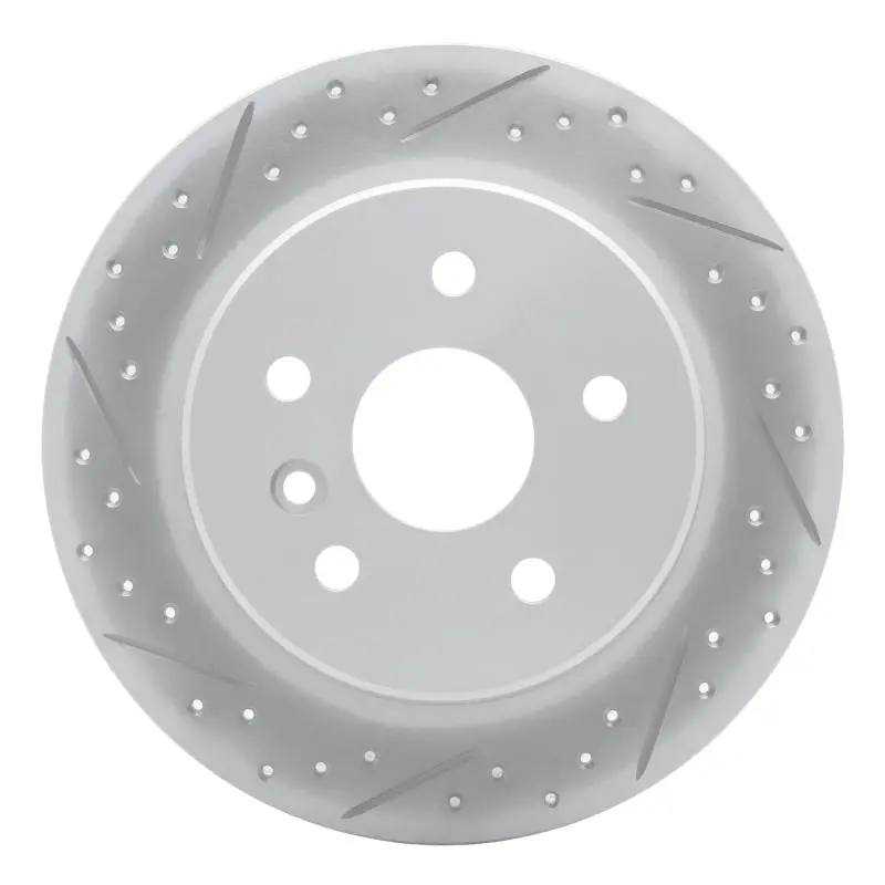 R1 00-04 Toyota Avalon Rear Left Drilled & Slotted Geo-Carbon Rotor 1