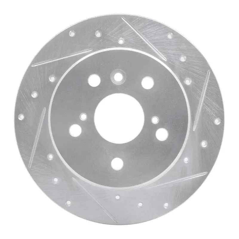 R1 00-04 Toyota Avalon Rear Right Drilled & Slotted Silver Brake Rotor 1