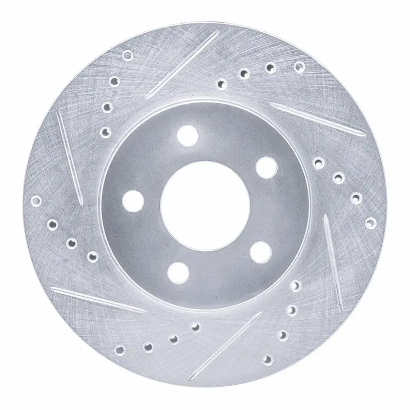 R1 00-05 Chrysler Neon Front Left Drilled & Slotted Silver Brake Rotor 1