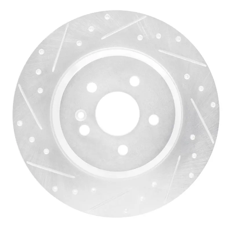 R1 00-05 Mercedes-Benz Ml430 Rear Left Drilled & Slotted Silver Brake Rotor 1