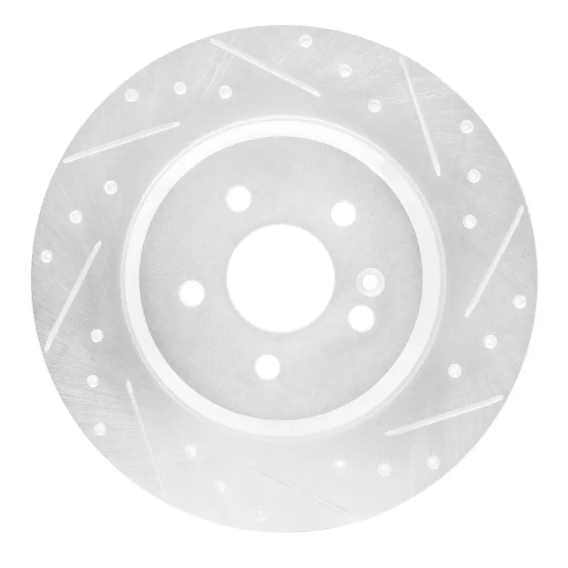 R1 00-05 Mercedes-Benz Ml55 Amg Rear Right Drilled & Slotted Silver Brake Rotor 1