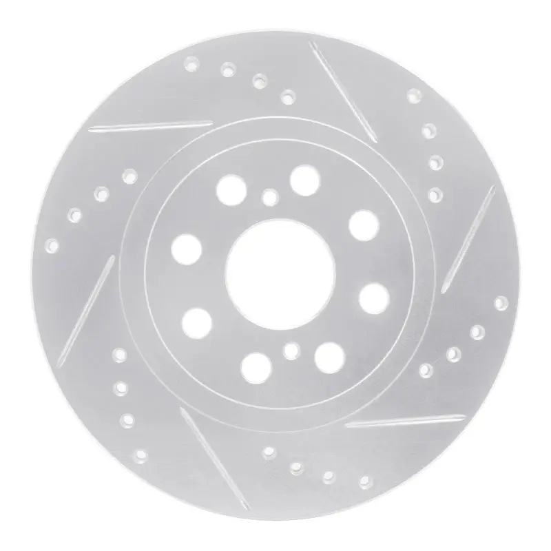 R1 00-05 Toyota Mr2 Spyder Rear Right Drilled & Slotted Silver Brake Rotor 1