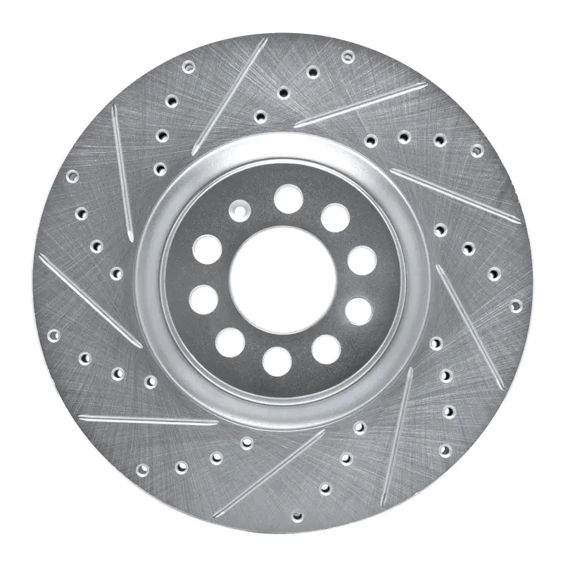 R1 00-06 Audi Tt Front Left Drilled & Slotted Silver Brake Rotor 1