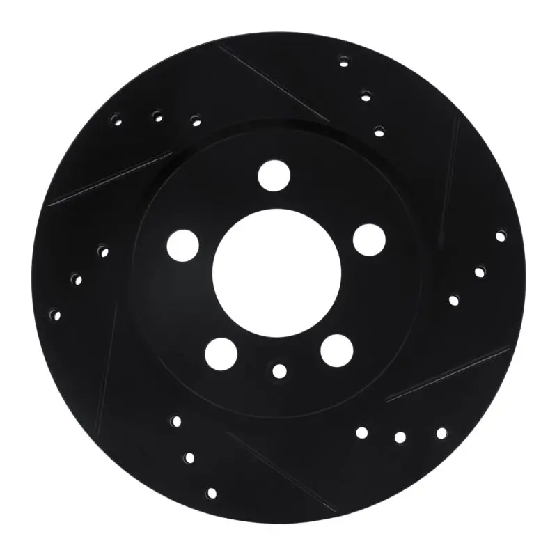 R1 00-06 Audi Tt Quattro Rear Right Drilled & Slotted Black Brake Rotor 1