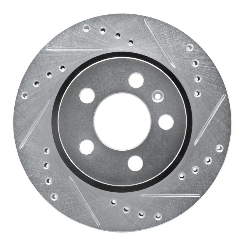 R1 00-06 Audi Tt Quattro Rear Right Drilled & Slotted Silver Brake Rotor 1