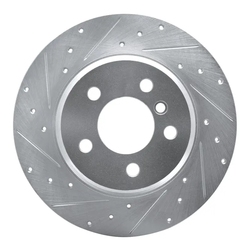 R1 00-06 Bmw X5 Front Left Drilled & Slotted Silver Brake Rotor 1
