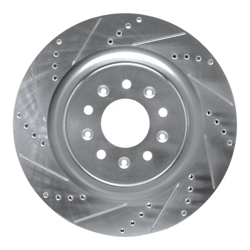 R1 00-06 Jaguar Xjr Front Left Drilled & Slotted Silver Brake Rotor 1