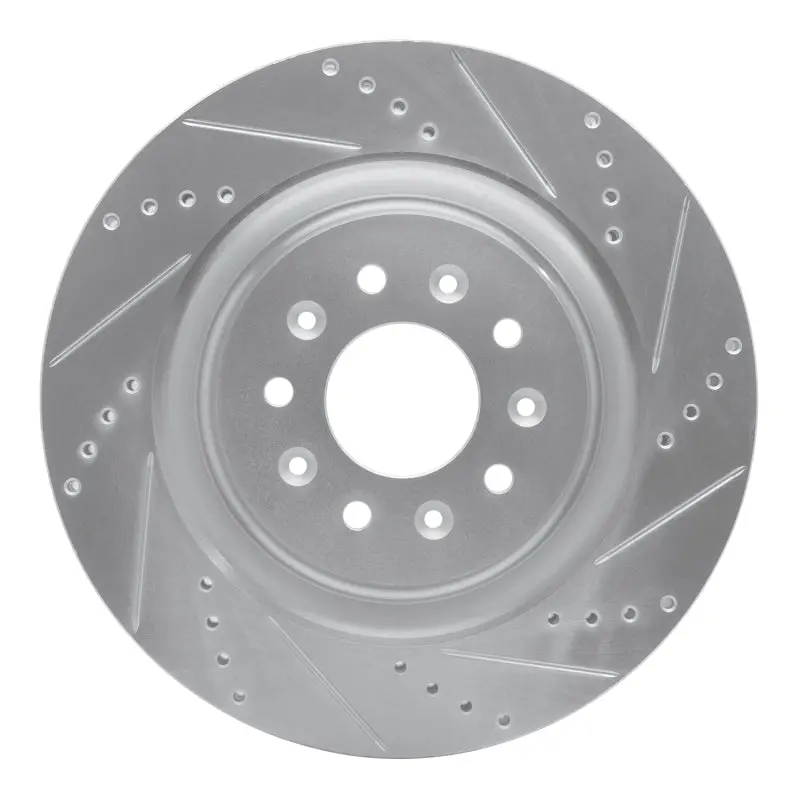 R1 00-06 Jaguar Xjr Front Right Drilled & Slotted Silver Brake Rotor 1