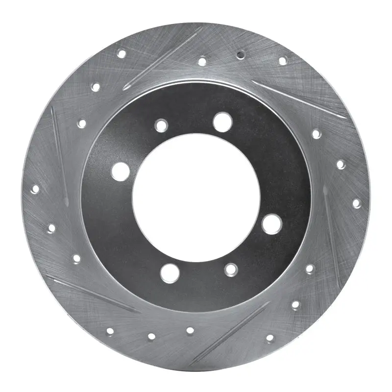 R1 00-07 Mitsubishi Space Star (Mexico) Rear Left Drilled & Slotted Silver Brake Rotor 1