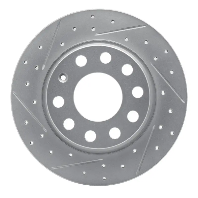 R1 00-08 Audi A4 Quattro Rear Left Drilled & Slotted Geo-Carbon Rotor 1