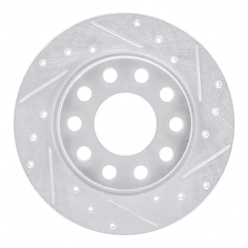 R1 00-08 Audi A4 (Usa/Canada) Rear Right Drilled & Slotted Silver Brake Rotor 1