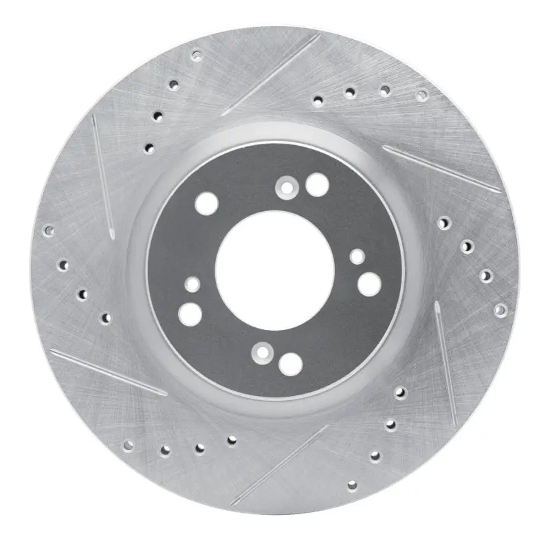 R1 00-09 Honda S2000 Front Left Drilled & Slotted Silver Brake Rotor 1