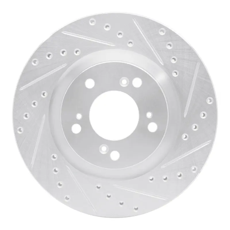 R1 00-09 Honda S2000 Front Right Drilled & Slotted Silver Brake Rotor 1