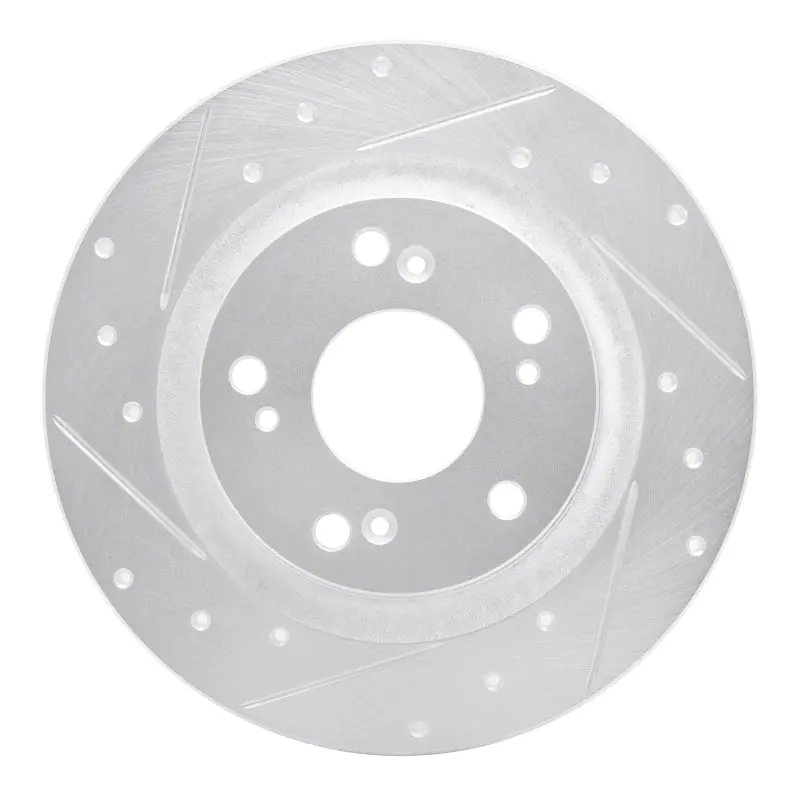 R1 00-09 Honda S2000 Rear Left Drilled & Slotted Silver Brake Rotor 1