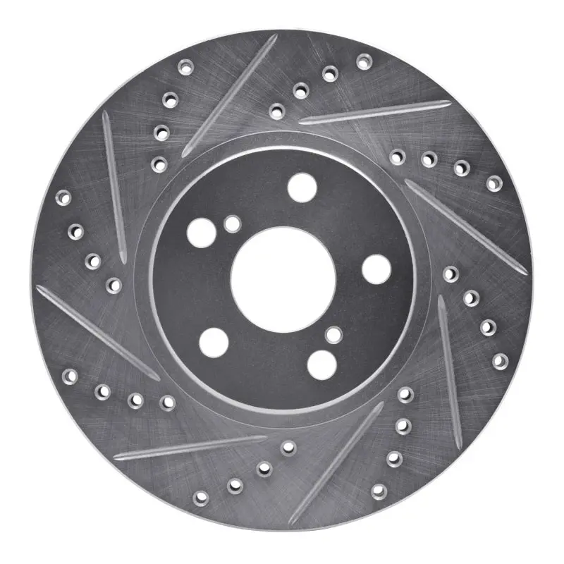 R1 00-10 Pontiac Vibe Front Left Drilled & Slotted Silver Brake Rotor 1