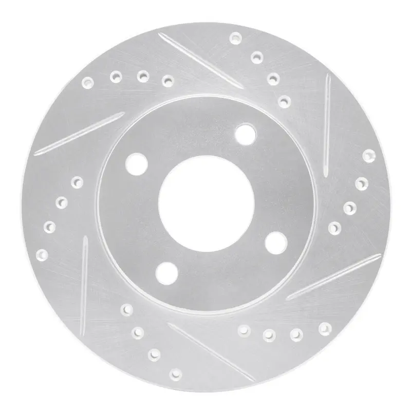 R1 00-15 Ford Ecosport (Mexico) Front Right Drilled & Slotted Silver Brake Rotor 1