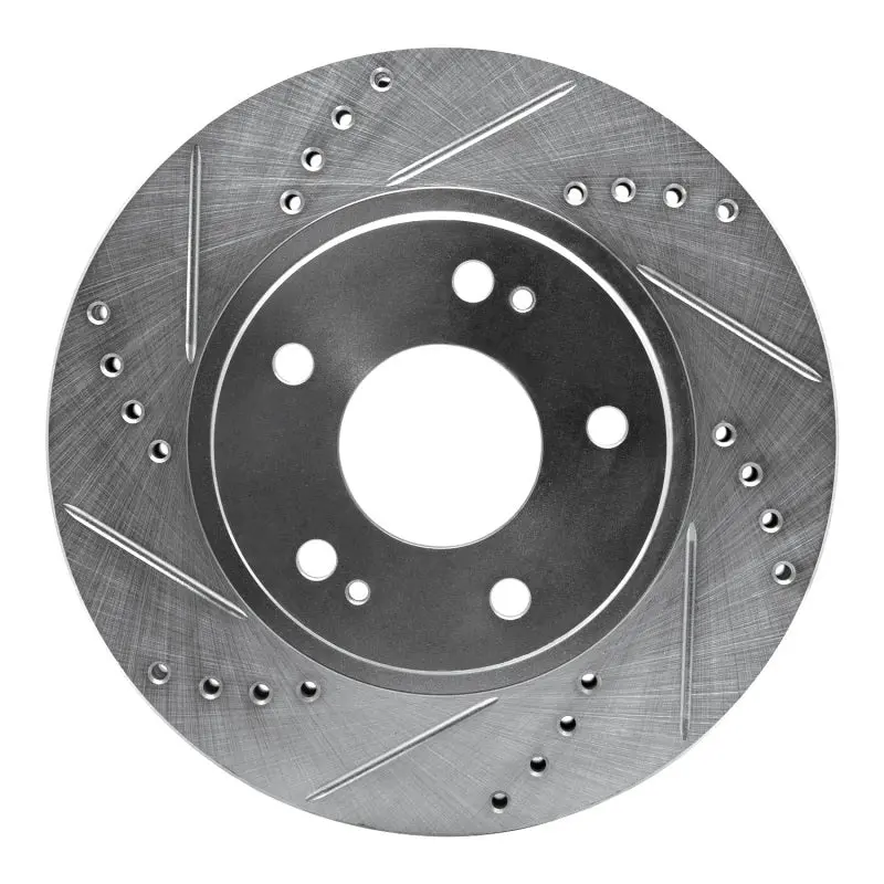 R1 00-24 Chrysler Sebring Front Left Drilled & Slotted Silver Brake Rotor 1