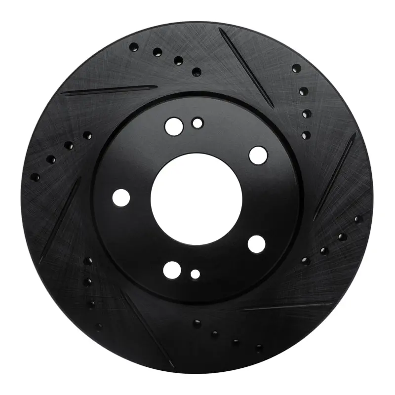 R1 00-24 Chrysler Sebring Front Right Drilled & Slotted Black Brake Rotor 1