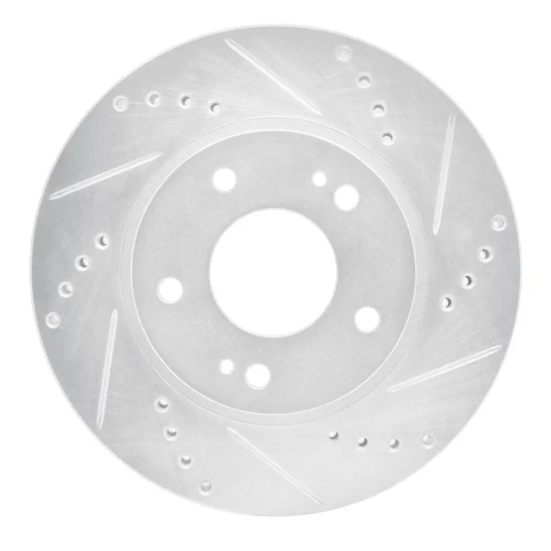 R1 00-24 Chrysler Sebring Front Right Drilled & Slotted Silver Brake Rotor 1
