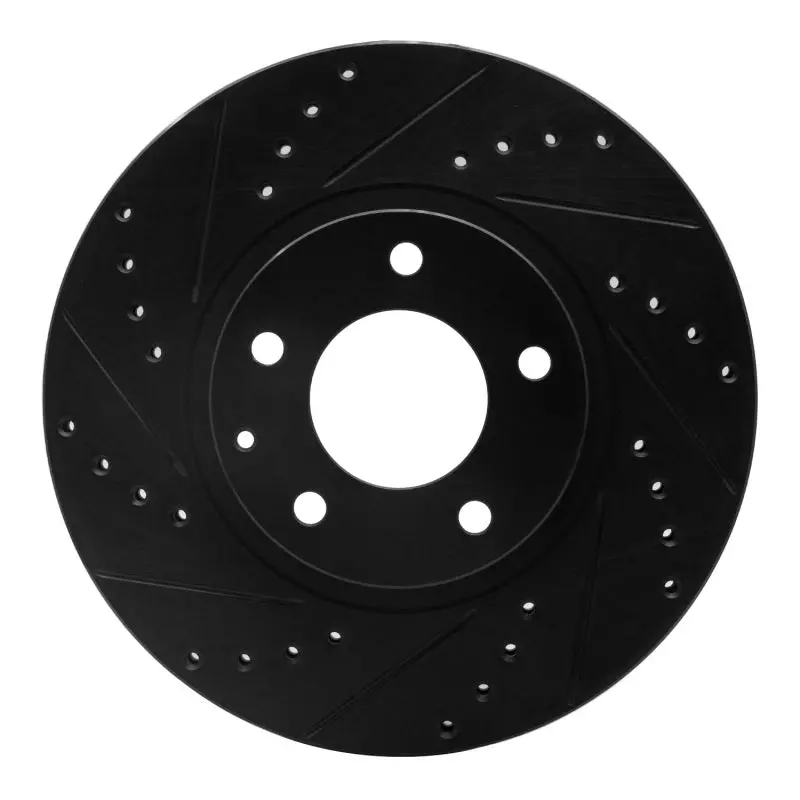R1 01-02 Mazda Millenia Front Left Drilled & Slotted Black Brake Rotor 1