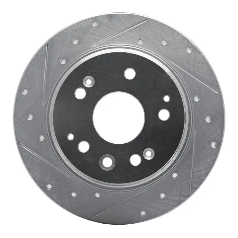 R1 01-03 Acura Cl Rear Left Drilled & Slotted Silver Brake Rotor 1