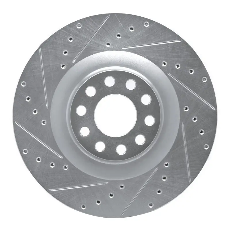 R1 01-03 Audi S8 Front Left Drilled & Slotted Silver Brake Rotor 1