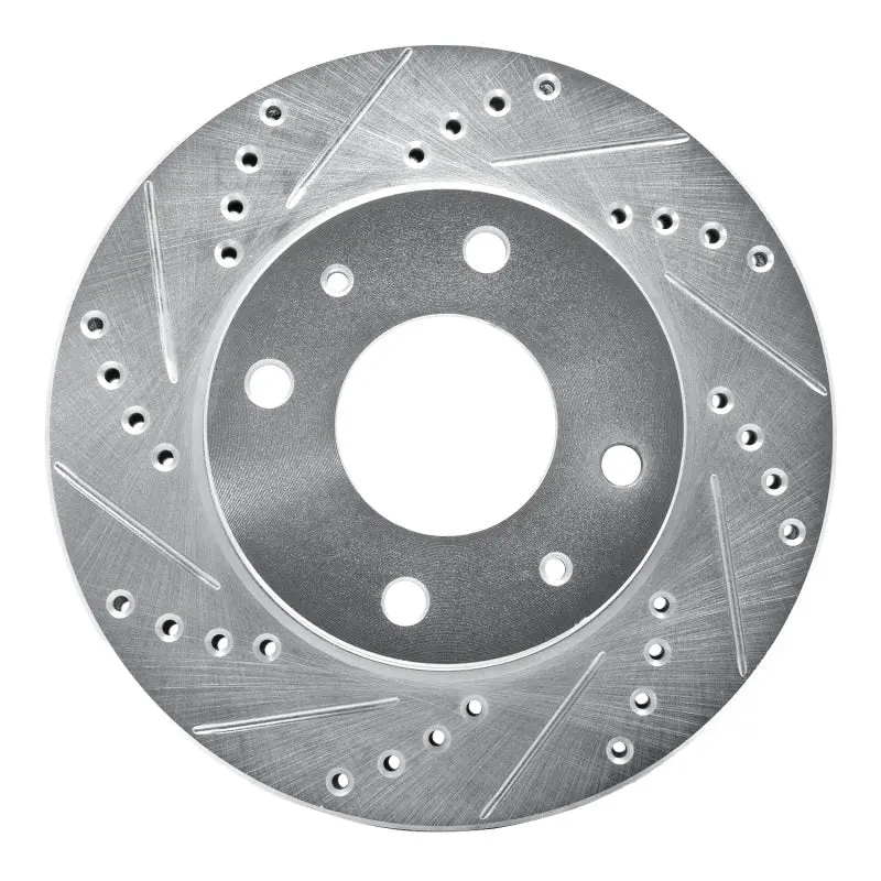 R1 01-03 Hyundai Sonata Front Left Drilled & Slotted Silver Brake Rotor 1