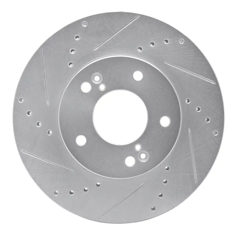 R1 01-03 Hyundai Xg350 Front Left Drilled & Slotted Silver Brake Rotor 1
