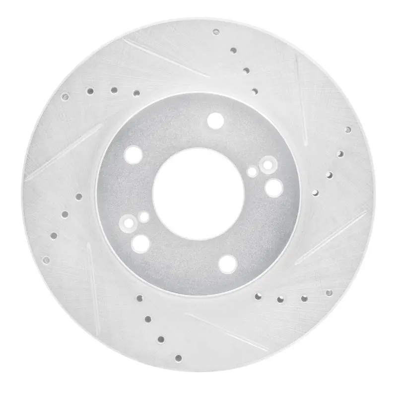 R1 01-03 Hyundai Xg350 Front Right Drilled & Slotted Silver Brake Rotor 1