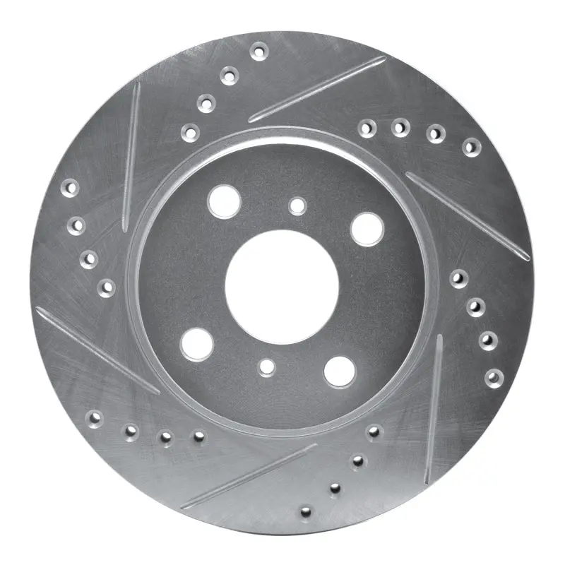 R1 01-03 Toyota Prius Front Left Drilled & Slotted Silver Brake Rotor 1