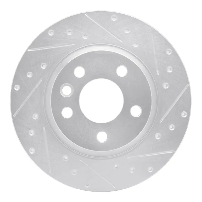 R1 01-03 Volkswagen Eurovan Rear Right Drilled & Slotted Silver Brake Rotor 1
